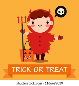 Happy Halloween kids party invitation poster or card illustration design vector