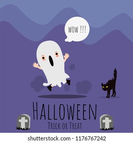 Happy Halloween kids party invitation poster or card illustration design vector