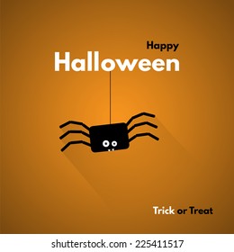 Happy Halloween. Label with spider. Made in vector