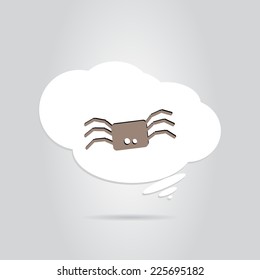 Happy Halloween. Label with spider. Made in vector
