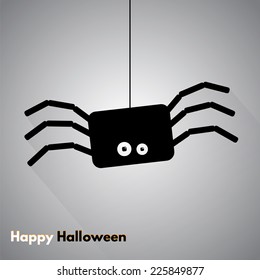 Happy Halloween. Label with spider. Made in vector