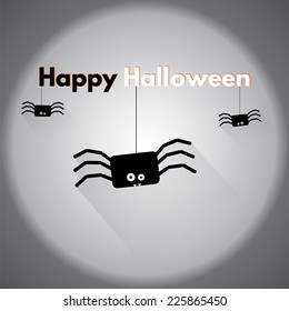 Happy Halloween. Label with spider. Made in vector
