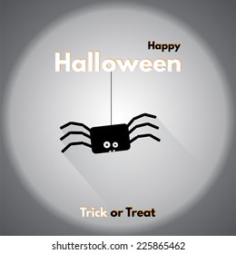 Happy Halloween. Label with spider. Made in vector