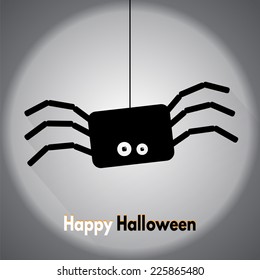 Happy Halloween. Label with spider. Made in vector