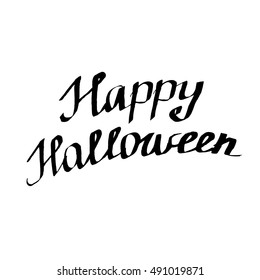 Happy Halloween lettering banner design. Template vector illustration for holiday greeting card