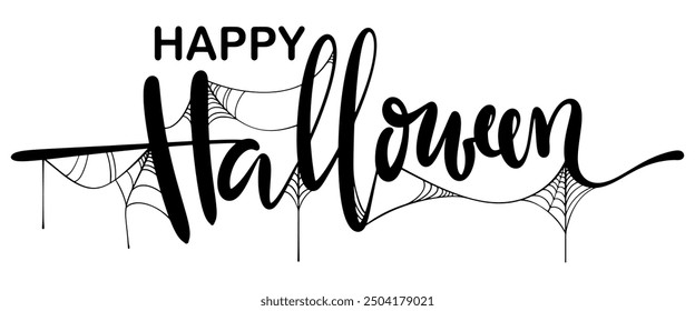 Happy Halloween lettering calligraphy. Vector eps