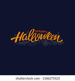 Happy halloween lettering design. Greeting vector illustration.