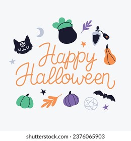 Happy Halloween lettering Greeting card