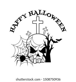 Happy Halloween lettering. Holiday lettering for banner. For poster, greeting card, party invitation.