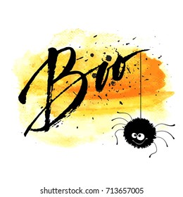 Happy Halloween lettering. Holiday calligraphy for banner, poster, greeting card, party invitation. Vector illustration EPS10