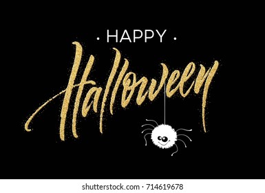 Happy Halloween lettering. Holiday calligraphy for banner, poster, greeting card, party invitation. Vector illustration EPS10