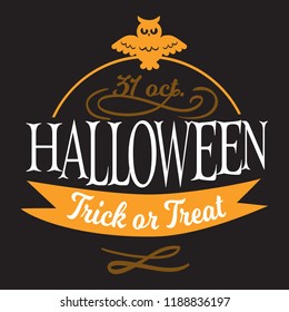 Happy Halloween lettering logo sign