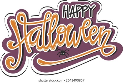 happy halloween lettering old school
