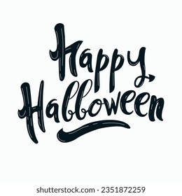 Happy Halloween lettering poster. Halloween poster, greeting card, party invitation. Vector illustration.