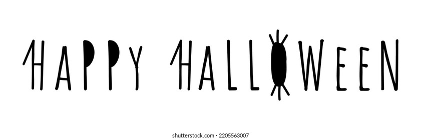 Happy halloween lettering poster. Vector halloween banner, invitation, greeting card