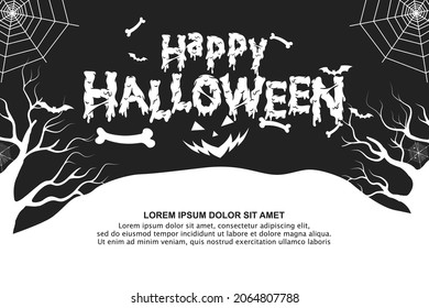 Happy Halloween Lettering With Spiderweb