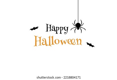 Happy Halloween Lettering Text Banner Party Invitation or Greeting Card. Vector illustration. Holiday Typography print for flyer, poster
