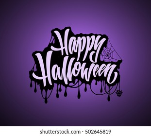 Happy Halloween Lettering text illustration.