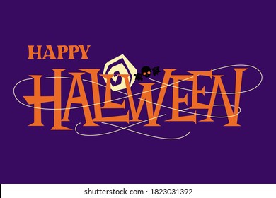 Felices letras de Halloween. Texto. Vector.