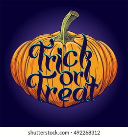 Happy Halloween lettering, Trick or Treat.