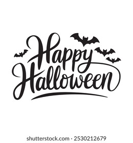 Happy Halloween lettering typography vector.