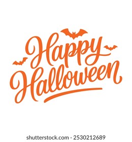 Feliz vetor de tipografia de letras de Halloween.
