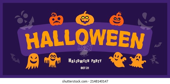 Happy Halloween lettering, vector brush calligraphy. Handwritten Halloween typography print for flyer, poster, greeting card, banner.