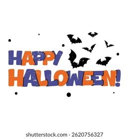 Happy Halloween Lettering Vector Design.