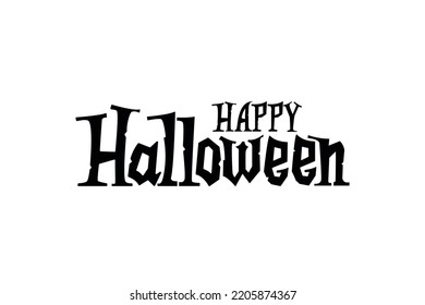 Happy Halloween lettering, vector holiday quote. Handwritten Halloween typography print for flyer, poster, greeting card, banner. Hand drawn decorative design element.