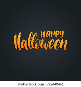 Happy Halloween lettering vector illustration for party invitation card, poster. All Saints' Eve background.
