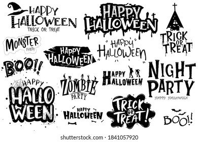 Happy halloween lettering vector Web calligraphy for banner poster greeting card party invitation isolated illustration