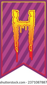 Happy Halloween Letters Banner with yellow and red gradient