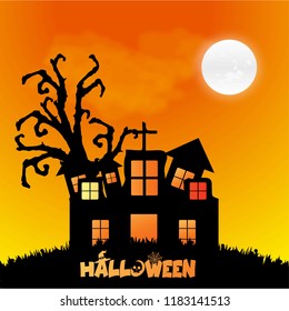 Happy Halloween with light background vector 
