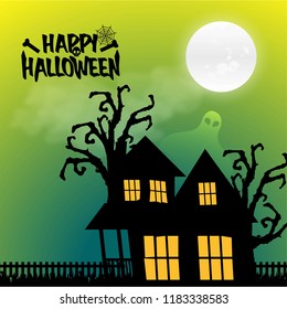 Happy Halloween with light background vector 