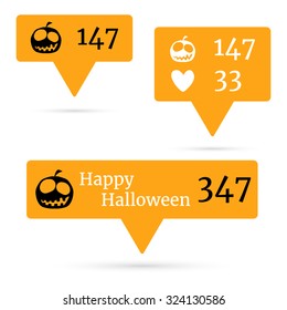 Happy Halloween Like Follower icons. Vector illustration.