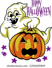 ilustración portadora de logotipo de halloween feliz