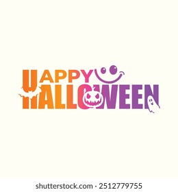 Happy Halloween Logo design template, Halloween logo design, Halloween vector