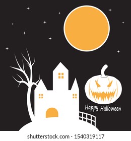 Happy Halloween logo design vector illustration