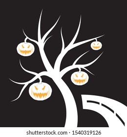 Happy Halloween logo design vector illustration