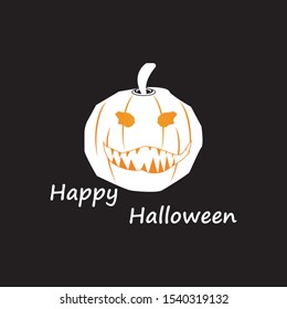 Happy Halloween logo design vector illustration