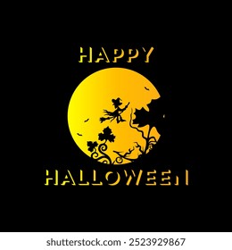 Happy halloween logo design vector