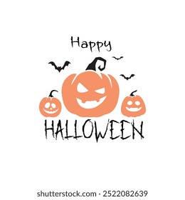 Happy Halloween logo greeting card design 