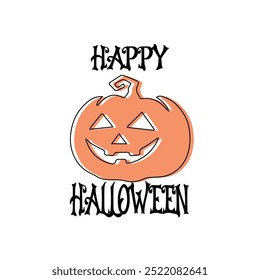 Happy Halloween logo greeting card design 