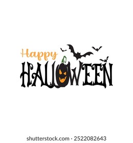 Happy Halloween logo greeting card design 