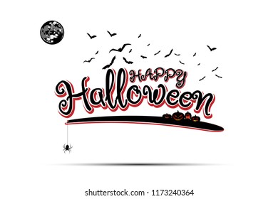 Happy Halloween logo. Happy halloween lettering design. Greeting vector illustration.
