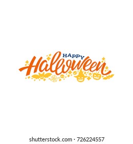 Happy Halloween logo. Happy halloween lettering design. Greeting vector illustration.