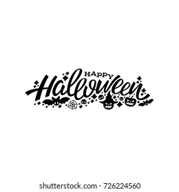 Happy Halloween logo. Happy halloween lettering design. Greeting vector illustration.