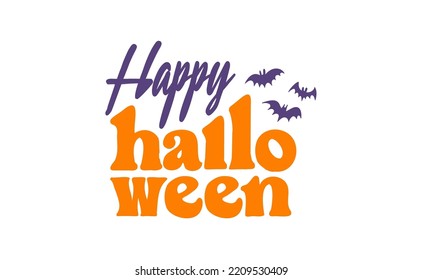 Happy Halloween Logo Lettering. Spooky Badge Design. 