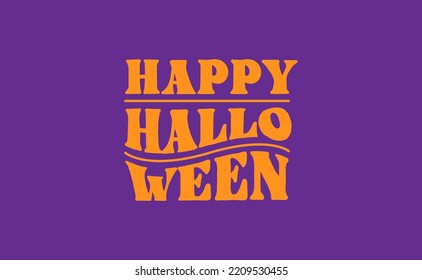 Happy Halloween Logo Lettering. Spooky Badge Design. 