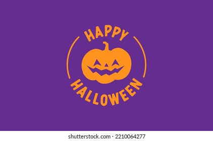 Happy Halloween Logo Lettering. Spooky Badge Design. 